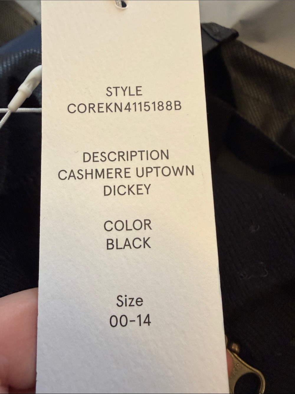 Veronica Beard NEW Cashmere  black knit dickey one size fits jackets 00-14 - Picture 4 of 5